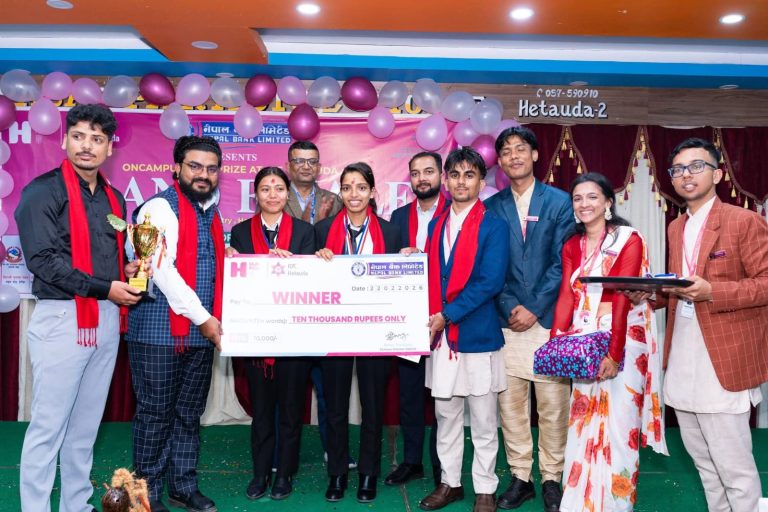 विद्यार्थी नवप्रवर्तनलाई प्रोत्साहन गर्दै IOF हेटौंडामा Hult Prize सम्पन्न